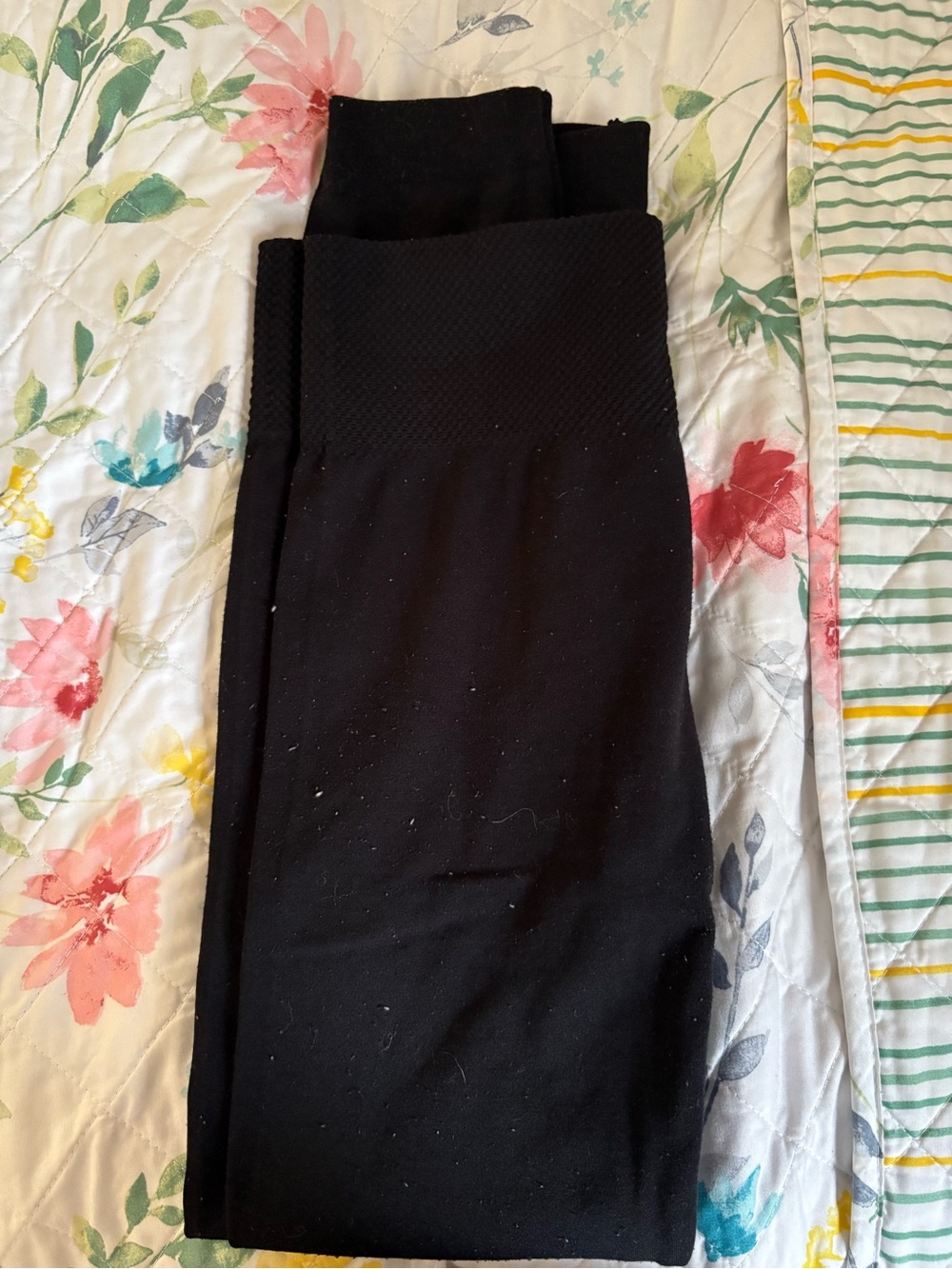 Girls' Black High-Waist Stretch Leggings